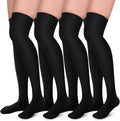 Aoliks Compression Socks for Women and Men 4 Pairs, Mild Support | Long Knee High Stockings for Nurses Running Travel Flying Pregnancy Athletic 15-20 mmHg by Aoliks