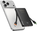 VEGER 10000mAh 22.5W Fast Charging Portable Charger with Built-in Cables | 0.4lb Slim USB C Power Bank, Small Battery Pack for iPhone 17/16/15/14/13 iPad Samsung, Flight Safe, Travel Essential, Black by VEGER