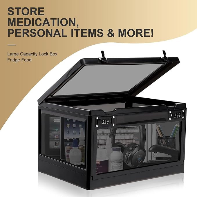 Lalifebuss Large Lock Box for Personal Items, 24 Litre Combination Lockable Storage Box for Office Locker/School/Medicine/Snacks/Phone Jail/Electronic/Home - Image 6