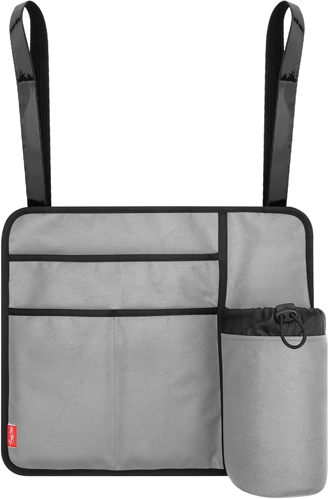 Airplane Seat Back Organizer & Storage, Airplane Tray Table Cover for Personal Items, Airline Seat Hanging Pockets Media Pouch,Reusable Travel Essentials,Fits Tablets,Cell Phone,Water Bottle (Grey) - Image 4