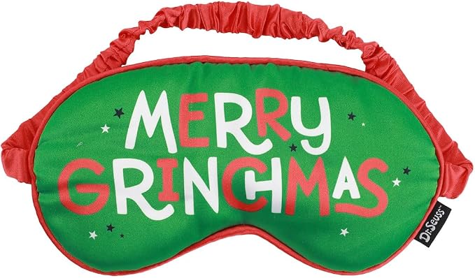 Bioworld The Grinch Merry Grinchmas 3-Piece Memory Foam Neck Pillow Eye Mask & Luggage Tag Set - Image 4