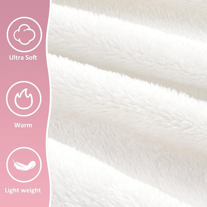 Travel Blanket, Airplane Blanket, Ultra-Soft, Warm & Lightweight, 65x40 in, Outdoor Blanket Essentials for Women, Men & Kids, Included Eye Mask, Luggage Sleeve & Backpack Clip Regular Cream - Image 3