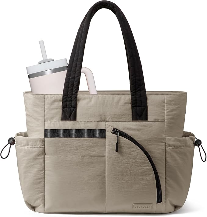 LOVEVOOK Women's Tote Handbags, Puffer Bag and Work Bags with Compartment for Women, Lightweight Quilted Nurse Shoulder Daily by LOVEVOOK
