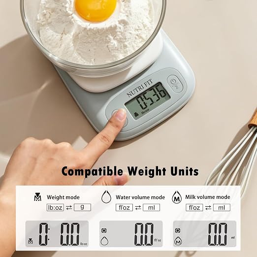 Small Food Scale Digital Kitchen Scales Weight Grams Ounces White | 3-Stage Precision, Max 11lbs, Portable Compact Design, Accurate for Cooking Baking Jewelry Coffee Postage, 2 AAA Batteries - Image 4