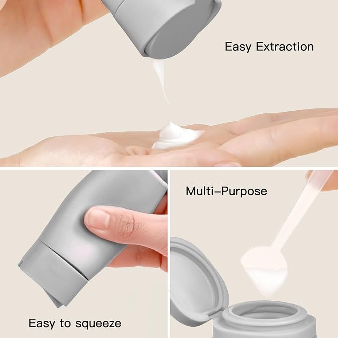 Travel Bottles for Toiletries, 5 Pack Travel Size Containers, TSA Approved Leak Proof - Silicone Toiletry Containers with Clear Bag for Shampoo, Conditioner & Lotion, Travel Essentials - Image 3