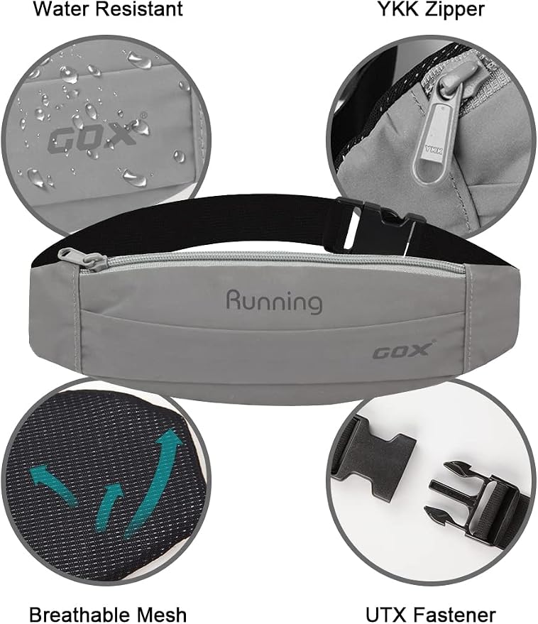 Gox Fanny Pack For Men Running Pouch Belt,Phone Holder Waist Pack Sport Hiking Walking Traveling (silver) - Image 7