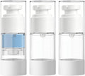 Clear Airless Pump Bottles, Vacuum Travel Cosmetic Containers | 0.5OZ/15ML 3Pack Lotion Dispenser Pump Bottles; For Cream, Foundation & Skincare Cosmetics; With Labels & Wooden Sticks by GIVITASOT