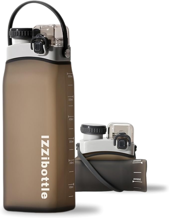 Collapsible Lightweight Silicone Water Bottle (600ml, Brown) | BPA Free, Eco-Friendly, Medical Grade | Leakproof Bottle for Sports, Travel, Hiking, Gym, Outdoor Adventures and Daily Use by Unknown