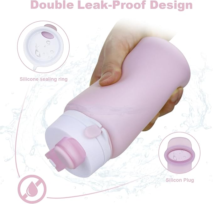 PLTCAT Collapsible Water Bottle, 19oz Foldable Bottle BPA Free Reusable Lightweight Leak-Proof Travel Silicone Water Bottle for Travel, Gym, Hiking, Office, Camping - Image 4