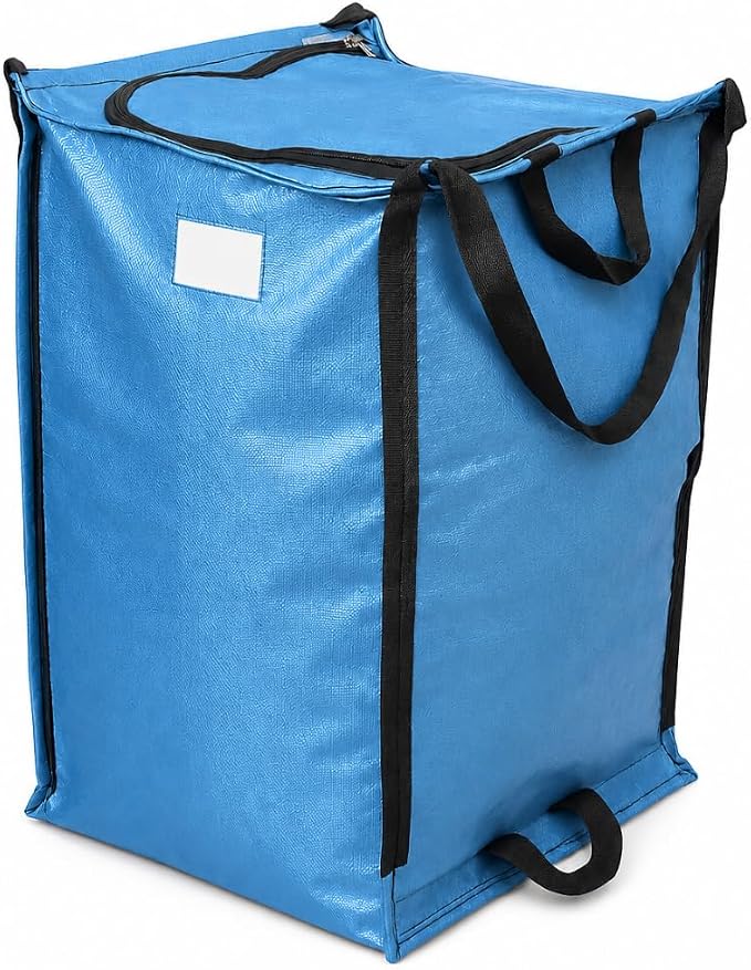 DURASACK XL 48-Gallon Zipper Top Heavy Duty Storage Tote Bags, Ocean Blue | Rugged Woven Polypropylene Moving Bag, Reusable Self-Standing Design, Holds up to 500 Pounds by DURASACK