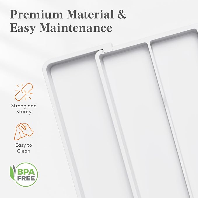 Lifewit Utensil Organizer for Kitchen Drawers, Expandable Utensil Tray | Adjustable Cooking Cutlery Silverware Flatware Holder, Plastic Spatula Tools Storage Divider, 11-18 x 14", White - Image 6