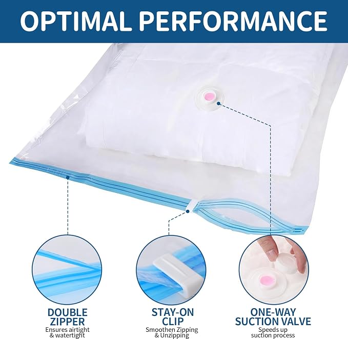 Vacuum Storage Bags for Travel with Electric Pump, 8 Pack | Vacuum Seal Bags for Clothes and Travel, Vacuum Bags For Storage saving 80% space, Reusable Compression Solution - Image 7