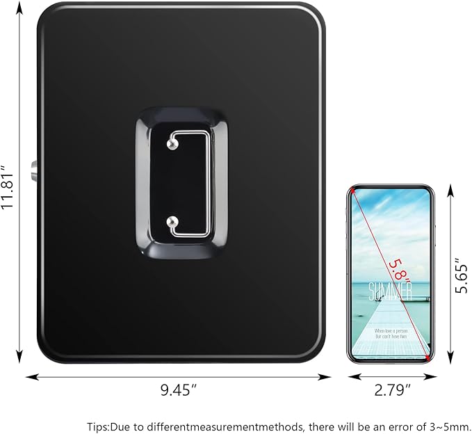 KYODOLED Metal Cash Box with Money Tray and Lock,Money Box with Cash Tray,Cash Drawer,11.81"x 9.45"x 3.54" Black X Large - Image 2