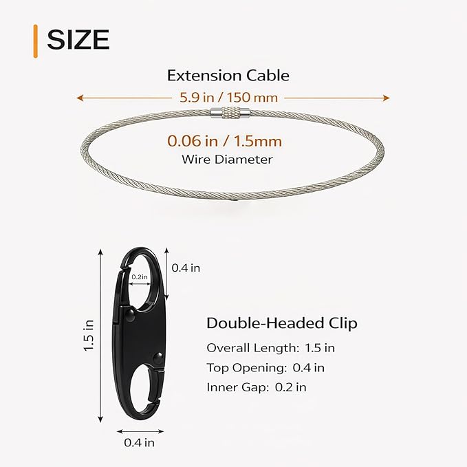 PPDVUUT Zipper Locks for Backpacks, Suitcases, Travel Bags & More, Anti-Theft Security Clips Set with 10 Locks & 10 Extension Rings, Metal Alloy Double-Opening Clips - Image 3