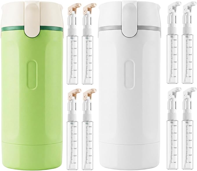 4 in 1 Travel Dispenser Bottle, Leakproof TSA Approved Containers | 2 pack refillable soap lotion pump for toiletries, shampoo & conditioner, portable compact size liquid accessories by Unknown