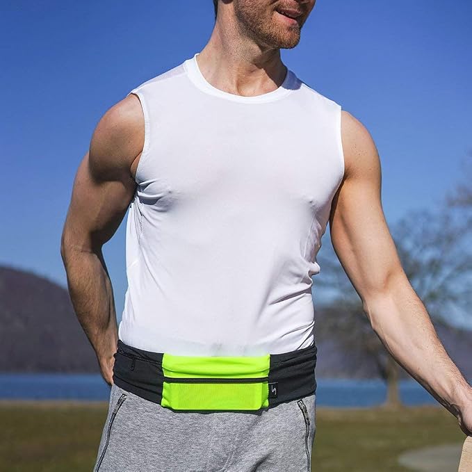 3 Pocket Adjustable Running Belt Waist Pack, Fanny Pack For Working Out With Sweat Resistant Backing, Holds All iPhone Models - Image 4