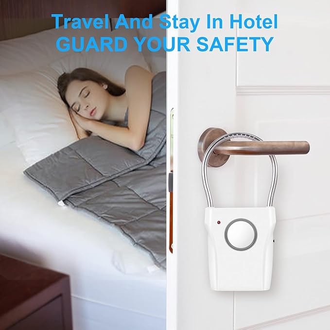 2 Pack Door Handle Alarm | Vibration Triggered, 120dB Alarm, Audible 550FT, For Travelling, Hotel, Apartment, Home Security - Image 5