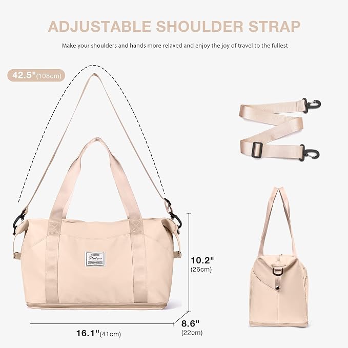 Travel Duffel Bag, Sports Tote Gym Bag, Shoulder Weekender Overnight Bag for Women - Image 4