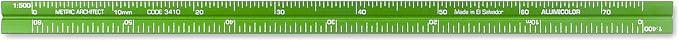 Alumicolor Aluminum Architect Metric Pocket Drafting Scale, 15CM, Green - Image 2