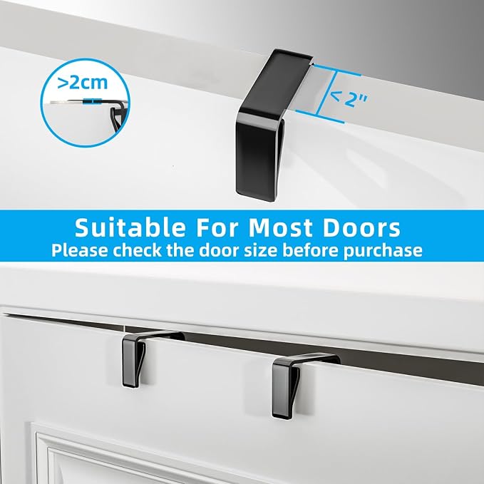 Over The Door Organizer Storage with 4 Metal Large Capacity Baskets | Adjustable Hooks, Behind Door Storage, For Bedroom Bathroom Kitchen Office Pantry Closet - Image 4