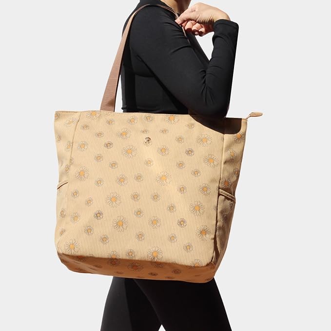 ESVAN Original Floral Water Resistant Large Tote Bag Shoulder Bag for Gym Beach Travel Daily Bags Upgraded - Image 2