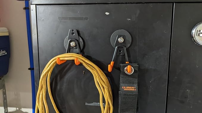 ULIBERMAGNET Heavy Duty Magnetic Garage Hook,10 Pack Strong Large Magnet Hooks for Power Drill,Garden Tools,Hose,Pegboard,Garage, Workshop,Magnetic Storage Hooks for Indoor Outdoor Hanging(Orange) - Image 7
