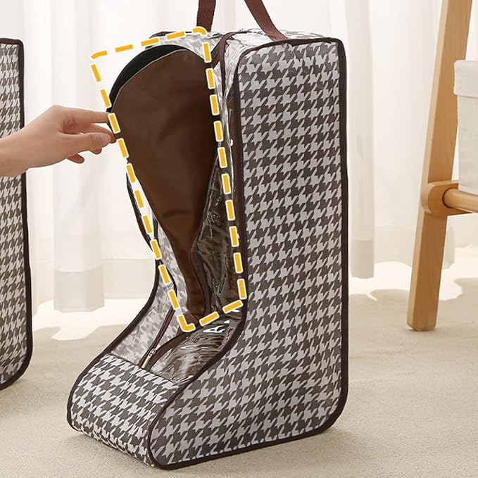 Travel Shoe Bags Tall/Short Boots Storage Bags Dust-proof Shoe Storage Organizer Shoe Pouch with Zipper for Travel and Daily (1 pack tall and 1 pack short) - Image 4