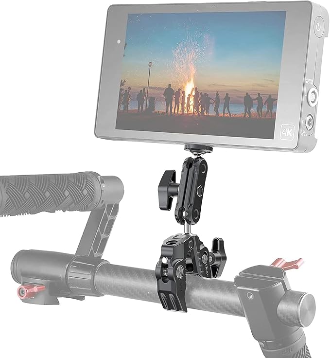 ULANZI Super Clamp Camera Clamp Mount Monitor 360° Ballhead Magic Arm Double Ball Head Adapter with 1/4"-20 & 3/8"-16 Thread for Canon Nikon DSLR Camera/Gopro/LED Lights/Ronin-M/Ronin MX/Freefly MOVI | Ball Head Adapter with 1/4"-20 & 3/8"-16 Thread fo... - Image 2