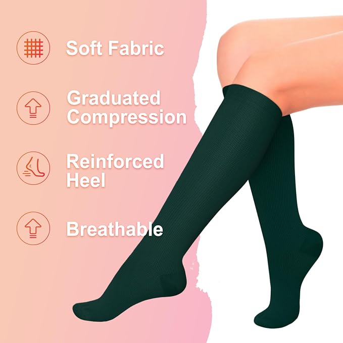 4 Pairs Compression Socks for Women Circulation-Best Support for Nurses,Running,Athletic,Travel - Image 5