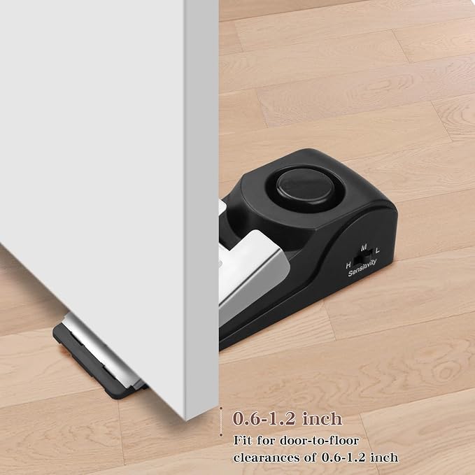EMDMAK Door Stop Alarm with 120DB Siren Door Stop for Home & Travel (Black) (Pack of 2) - Image 5