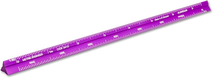 Alumicolor Aluminum Engineer Metric Pocket Drafting Scale, 15CM, Purple by Alumicolor