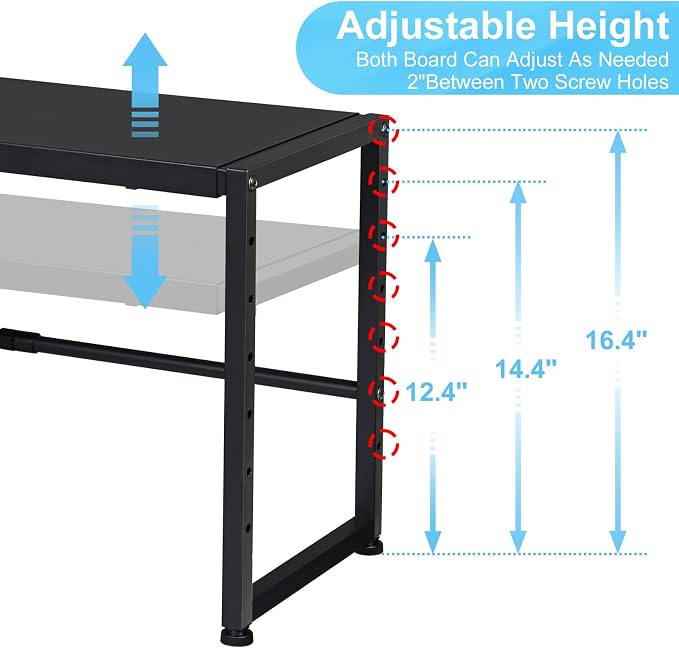 44.3 Inches Expandable Metal Storage Shelves,150LBS Heavy Duty Shelving Units and Storage For Appliance,Adjustable Utility Organization and Storage Shelf Rack For Kitchen Cabinet Closet Garage Pantry - Image 4