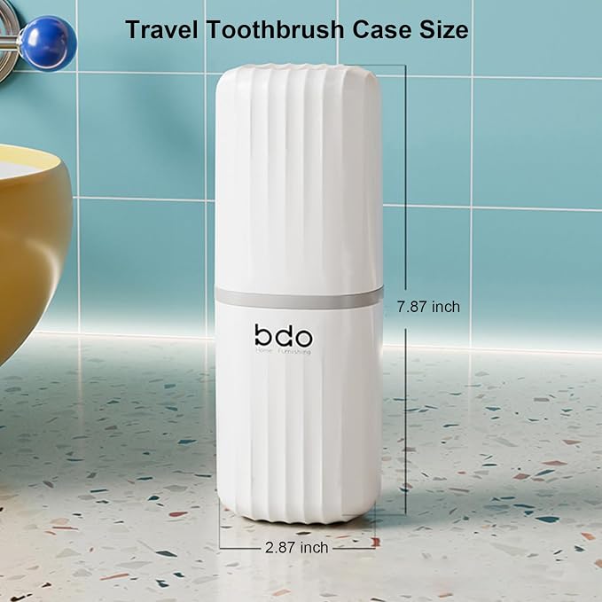 Toothbrush Travel Case & Travel Soap Holder Dish Tray Set of 2, Portable Clear Toothbrush Holders with Cover Leakproof Bar Soap Holder for Traveling School Camping Business Bathroom (1 pc-B-White) - Image 4