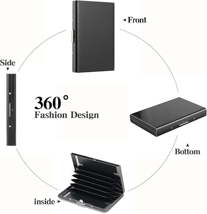 Stainless Steel Credit Card Wallet RFID Blocking Metal Case Pocket Business Card Holder for Women and Men - Image 6