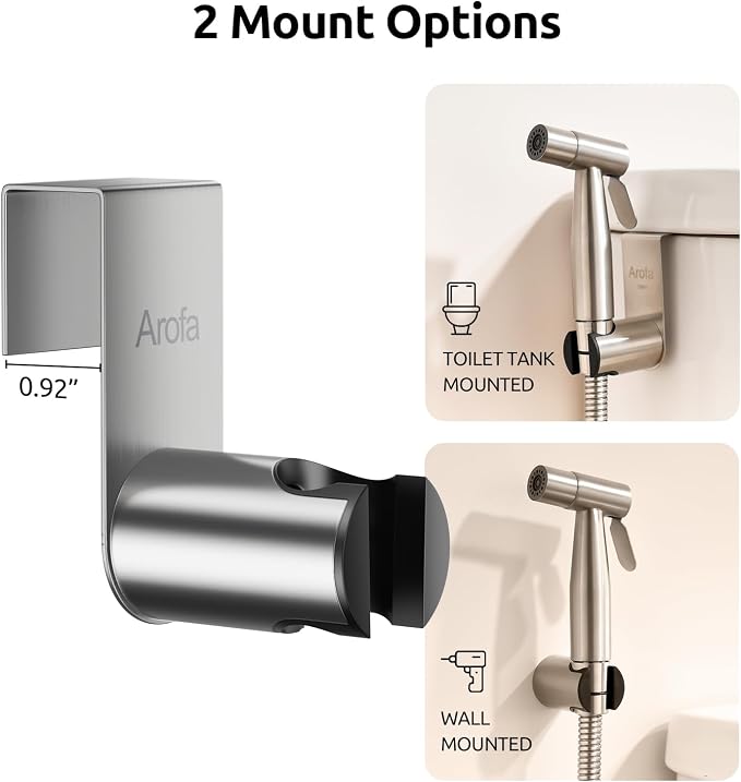 Arofa Hands-Free Bidet Sprayer, Dual Control Mode Bidet Attachment | Adjustabel Water Pressure, Hands-Free Operation, Leak-Free Hose, Fits Two-Piece Toilets, Feminine/Baby/Pet Wash, Easy Install - Image 6