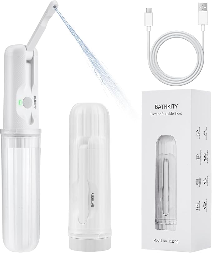 Portable Bidet for Travel, Multi- Bottle Compatible Handheld Bidet, 3 Water Pressure Modes, 180°Adjustable Nozzle, IPX6 Waterproof, White by Unknown