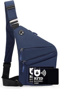 Anti Theft Crossbody Bags for Women Men, Multi-Pocket Shoulder Bag, Slim Sling Bags with 2 RFID Blocking Card by Ibalulu