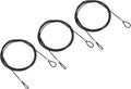 PATIKIL 6.5Ft Safety Cable Lock, 3 Pack Stainless Steel 2mm Dia Security Wire Rope with Double Loop for Stage Lighting Luggage Lock Black by PATIKIL