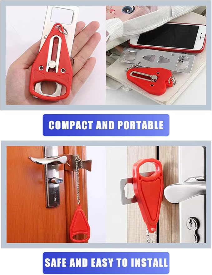 Portable Door Lock, Extra Lock for Additional Privacy and Safety in Apartment Home, Protect Family Security and Prevent Unauthorized Entry in Traveling, Home, Bedroom, Hotel, Apartment. (Black) - Image 6