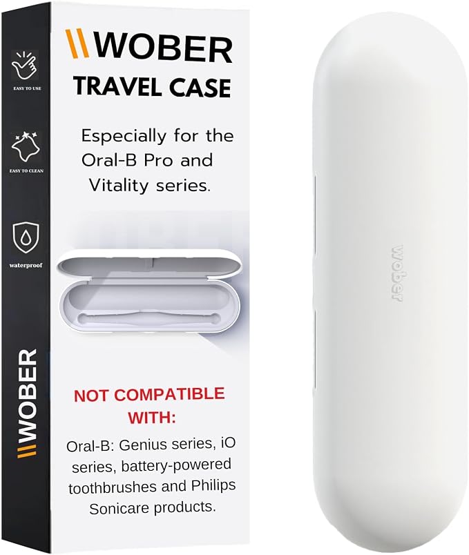 Oral-B Pro 1000 Plastic Travel Case, Compatible with Oral-B Pro 1000/1500/2000/3000/3500/Vitality Electric Toothbrush Only, Hard Protective Cover, Portable Toothbrush Holder (Gray) by wober