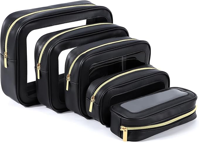 YOPCDJ 5PCS Diaper Bag Organizer Pouch Set, TSA Approved Toiletry Bag，Clear Waterproof TPU Makeup Bag Set Travel Organizer Bags for Women and Kids by YOPCDJ