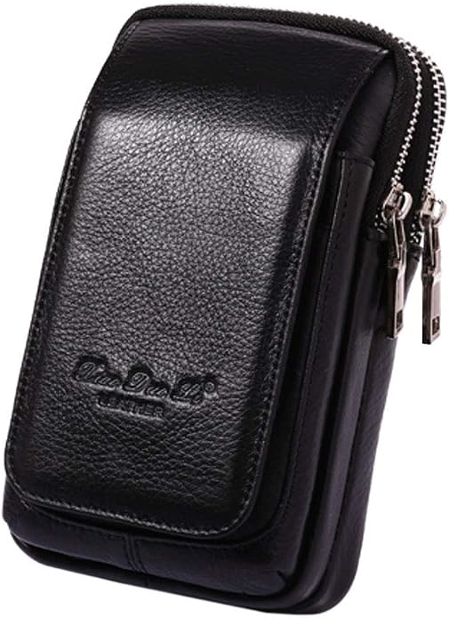 Leather Waist Pack Phone Belt Bag for Men Loop Holster Wallet Cellphone Case Pouch Pack Clip Money Purse by Hebetag