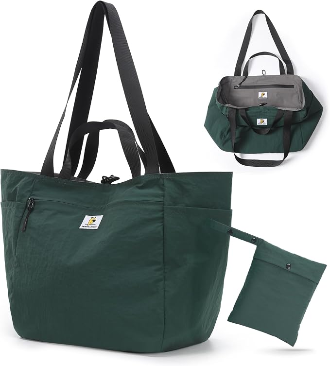 Reversible Travel Tote Bag, Foldable Carry On Shoulder Bag with Large Capacity for Airport, Shopping, Gym & Daily Use by PTRAVEL%C2%B7DESIGN