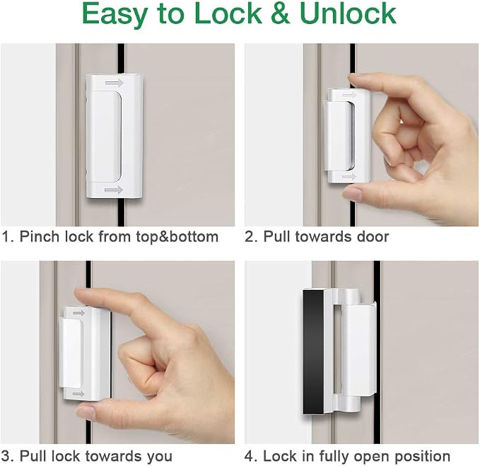 Door Locks for Front Door Kids Safety Home Security Door Reinforcement Lock | Child Proof Door Locks for Inward Swinging Doors, Top Lock Withstands 800 lbs Flip Latch with 8 Screws, Guard Bedroom Patio - Image 7