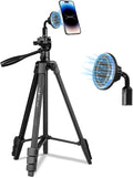 55" Phone Tripod, PHOPIK Aluminum Extendable Tripod Stand with Shutter, Carrying Bag, Compatible with iPhone/Android/Sport Camera&Insta 360 x5 Perfect for Video Recording/Selfies/Live Stream/Vlogging by PHOPIK