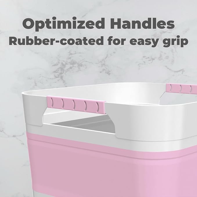 2.6 Gal(10L) Collapsible Wash Basin for Baby Bottles,Pink Space-Saving Collapsible Dish Basin with Drain Plug for bottle washing, Collapsible Bucket for RV Kitchen Essentials - Image 3