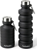 Nefeeko Collapsible Water Bottle, 27oz Reuseable BPA Free Silicone Foldable Portable Leak Proof Sports Water Bottle with Carabiner for Travel Gym Camping Hiking | Foldable Water Bottles for Travel Gym Camping Hiking, Portable Leak Proof Sports Water Bo... by Nefeeko