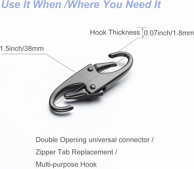 Zpsolution Zipper Clips Anti Theft - Double Opening Small Carabiner Clips | Zipper Locks for Backpacks, Purses, Travel, Theft Deterrent, Key Holder Add-on Accessory, Zipper Pull Replacement - Image 3