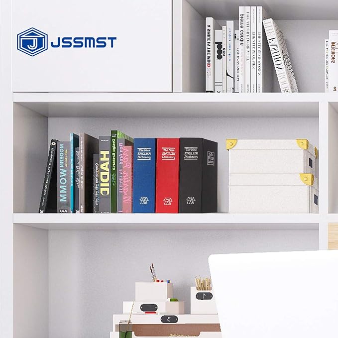 Jssmst Book Safe with Key Lock, Dictionary Diversion Safe Seceret Hidden Book with Safe Inside, Fake Book Money Metal Lock Box Small, 7.2" x 4.6" x 2.2", Black - Image 6