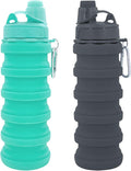 Collapsible Water Bottles Travel water bottle Sports Portable Sport Water Bottle Reusable Water Bottles comes with mountaineering Buckle 500ml silicone Water-proof camping water bottle by YCTMALL